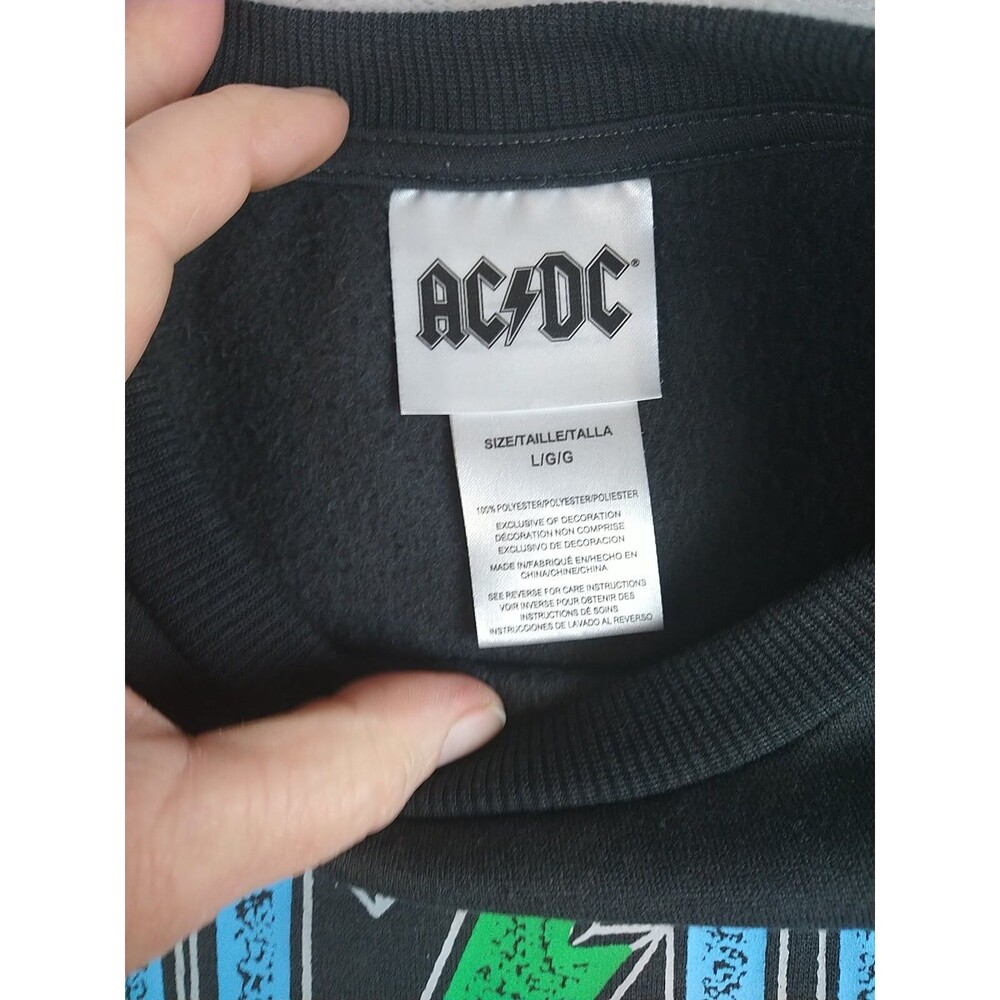 AC/DC Sweatshirt Adult Large - Black Blow Up Your Video Crewneck 2016 Pullover - Picture 9 of 12